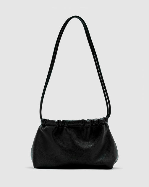 Alma Black Leather Purse + Strap