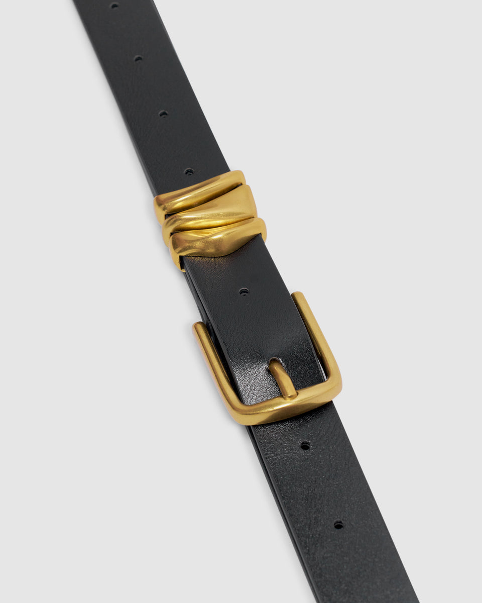 Brie Leon Oval Belt Python Silver main image 1