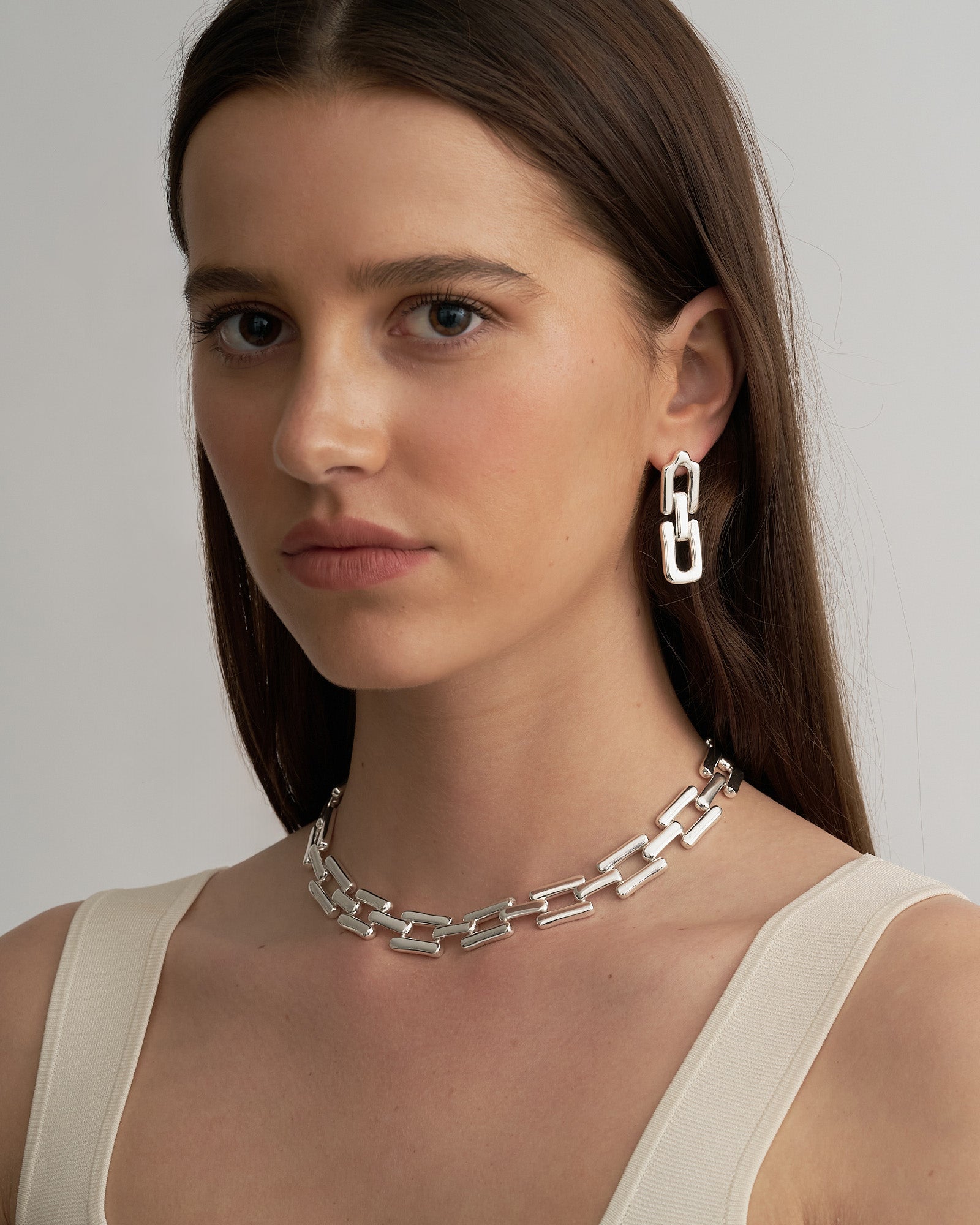 Agnes Drop Earrings Silver