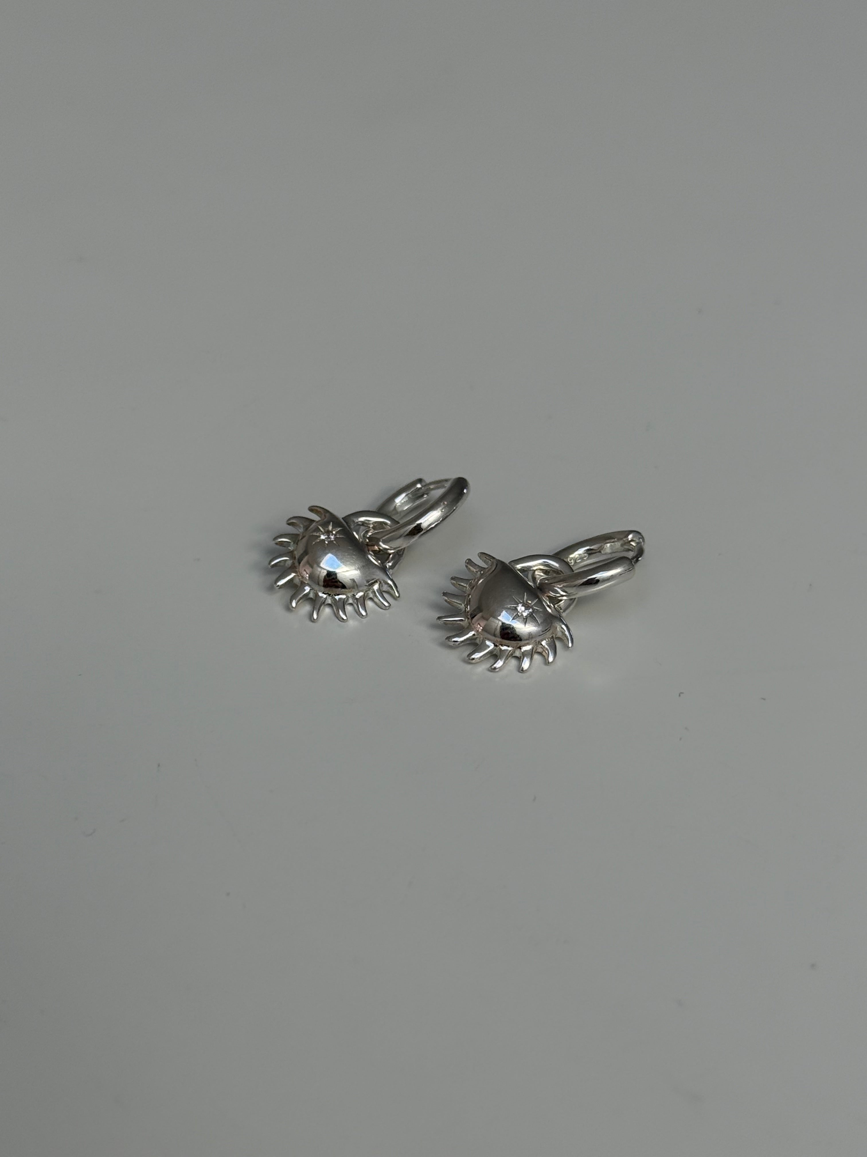 Solida Charm Earrings Silver