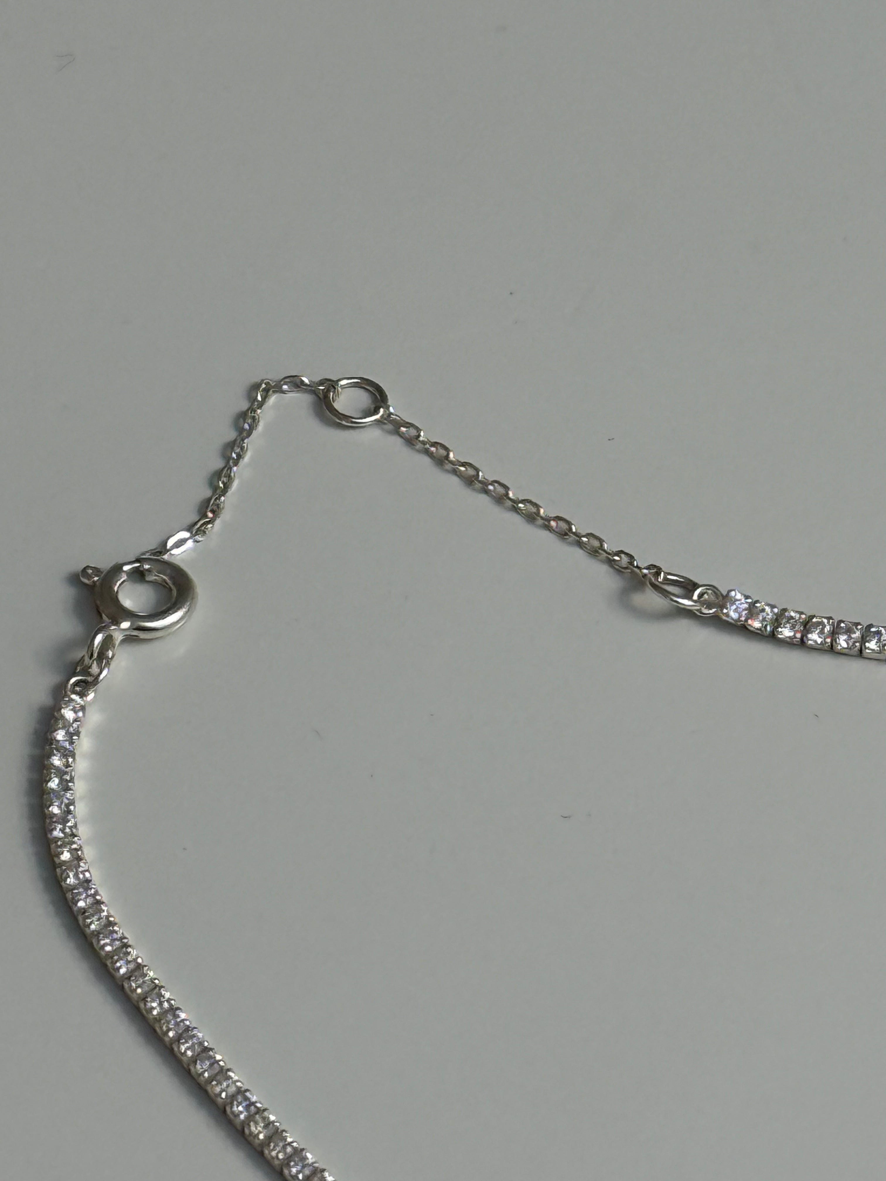CZ Tennis Choker Silver