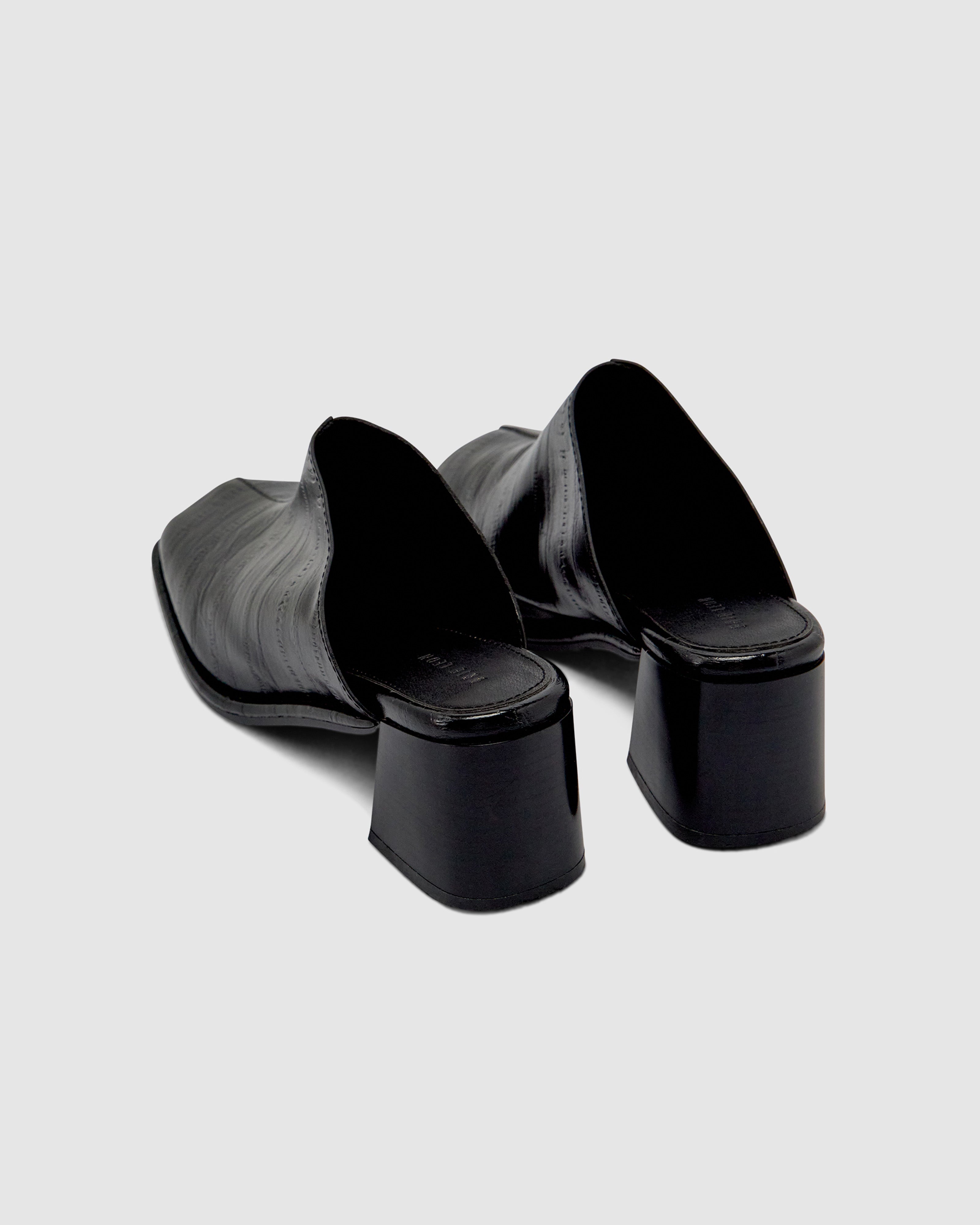Brie Leon Footwear Chloe Mule Black Recycled Leather
