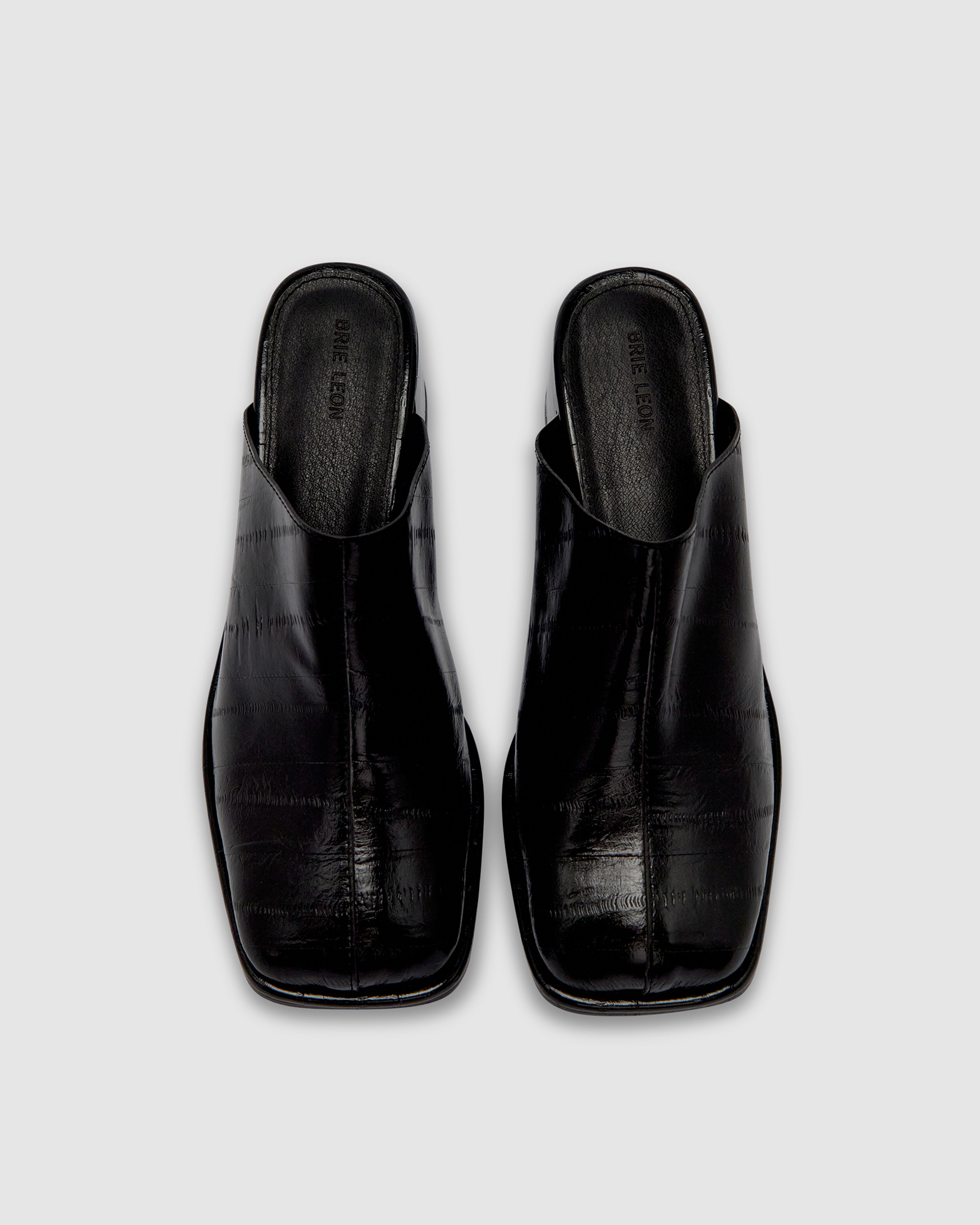 Brie Leon Footwear Chloe Mule Black Recycled Leather
