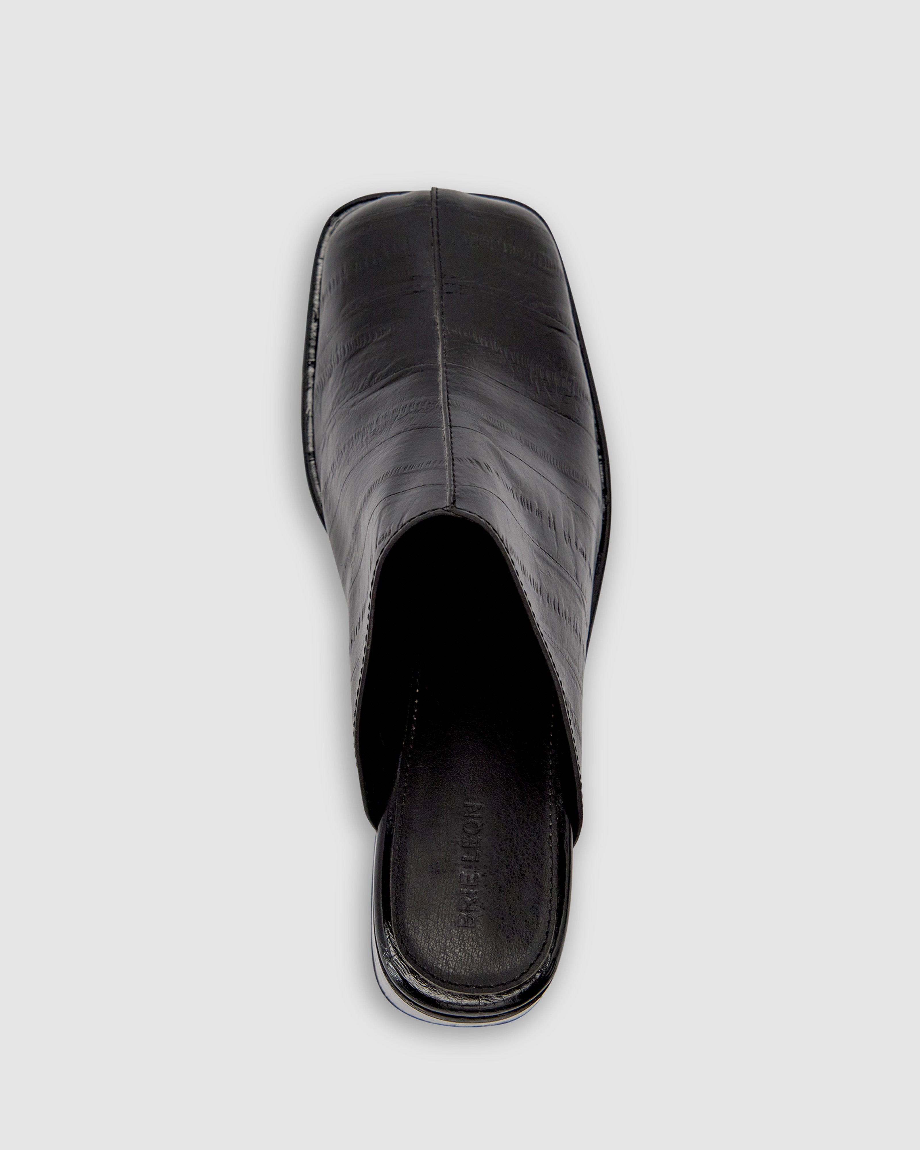 Brie Leon Footwear Chloe Mule Black Recycled Leather