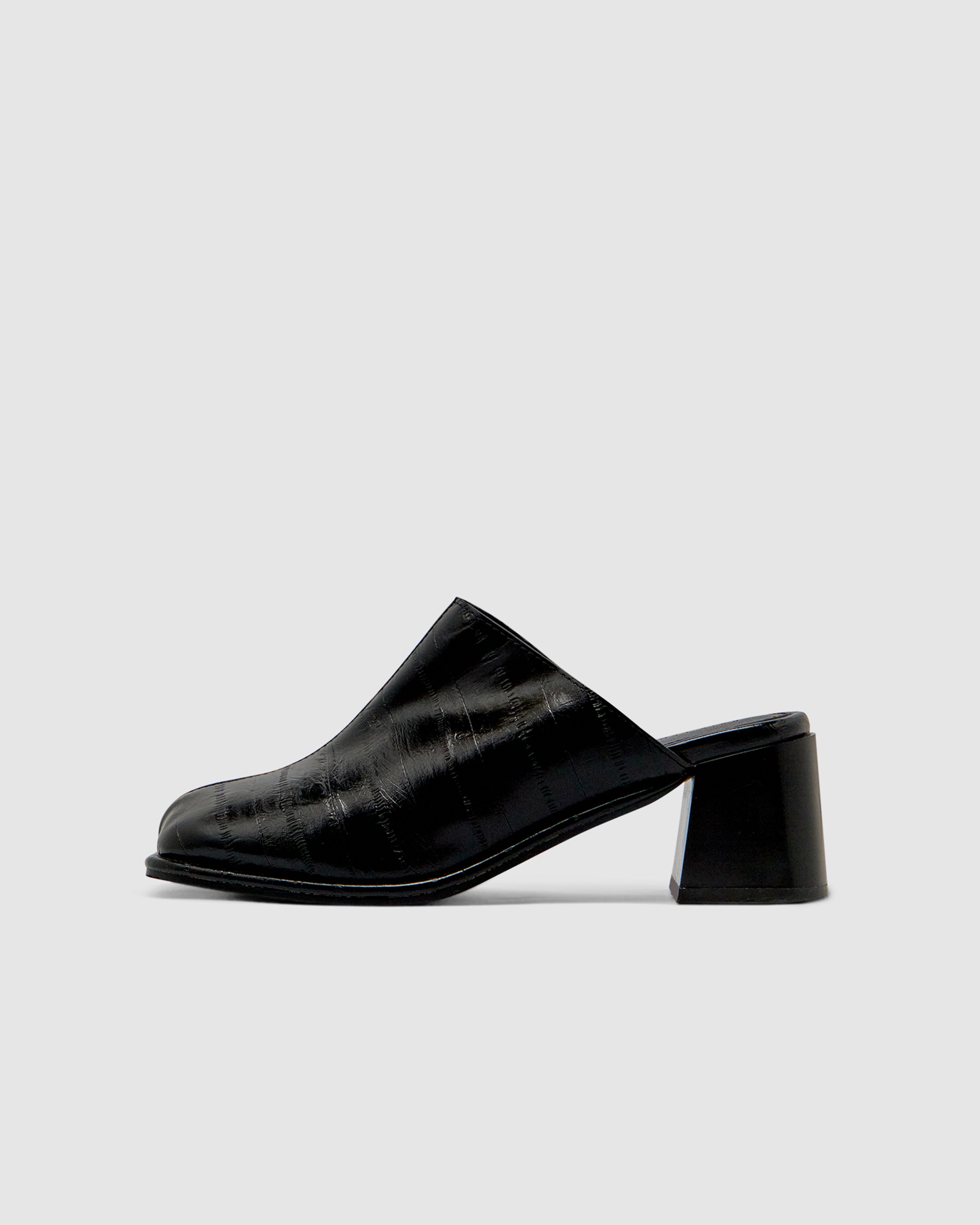 Brie Leon Footwear Chloe Mule Black Recycled Leather