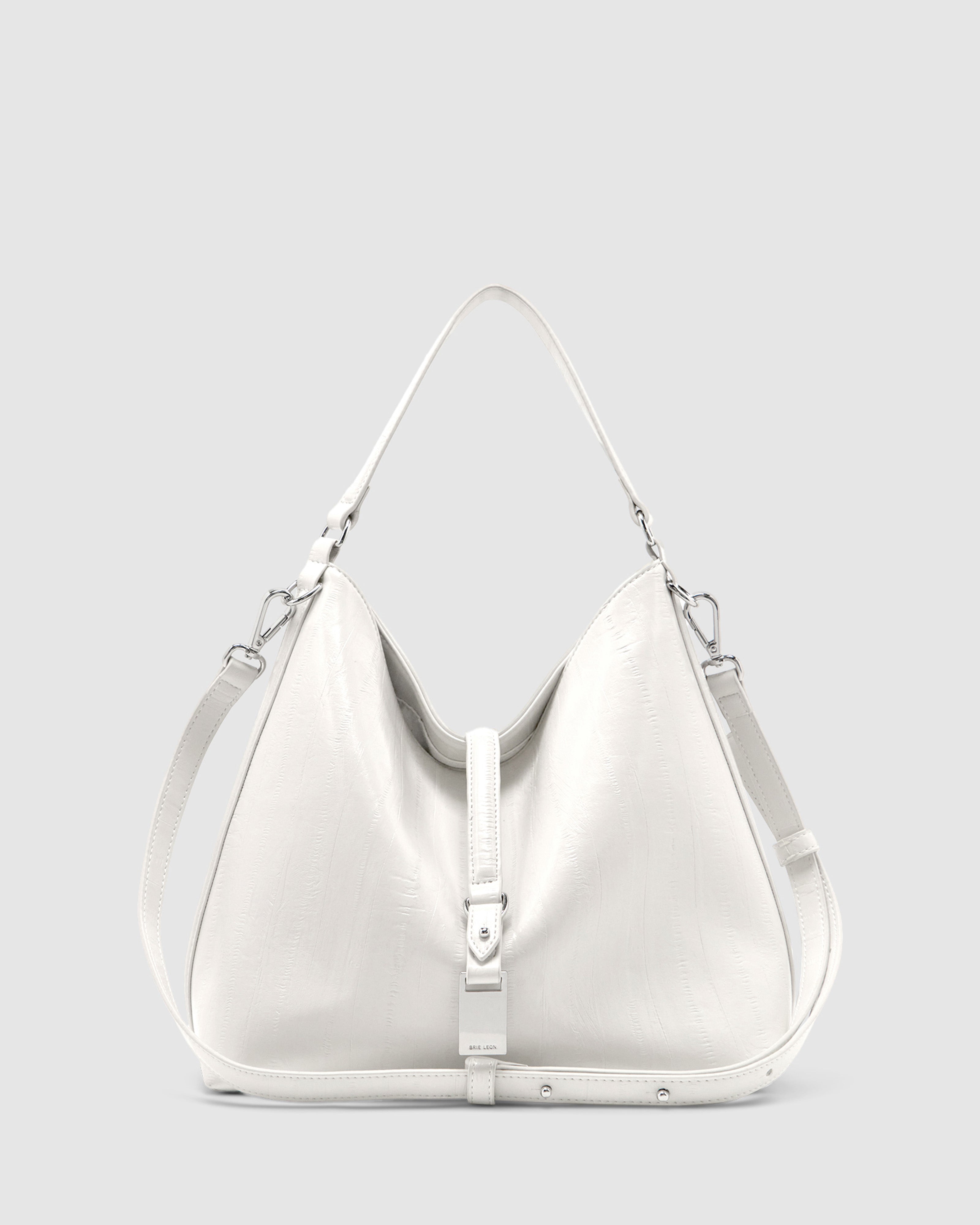 Brie Leon Handbags Josie Bucket Bag White Recycled Leather