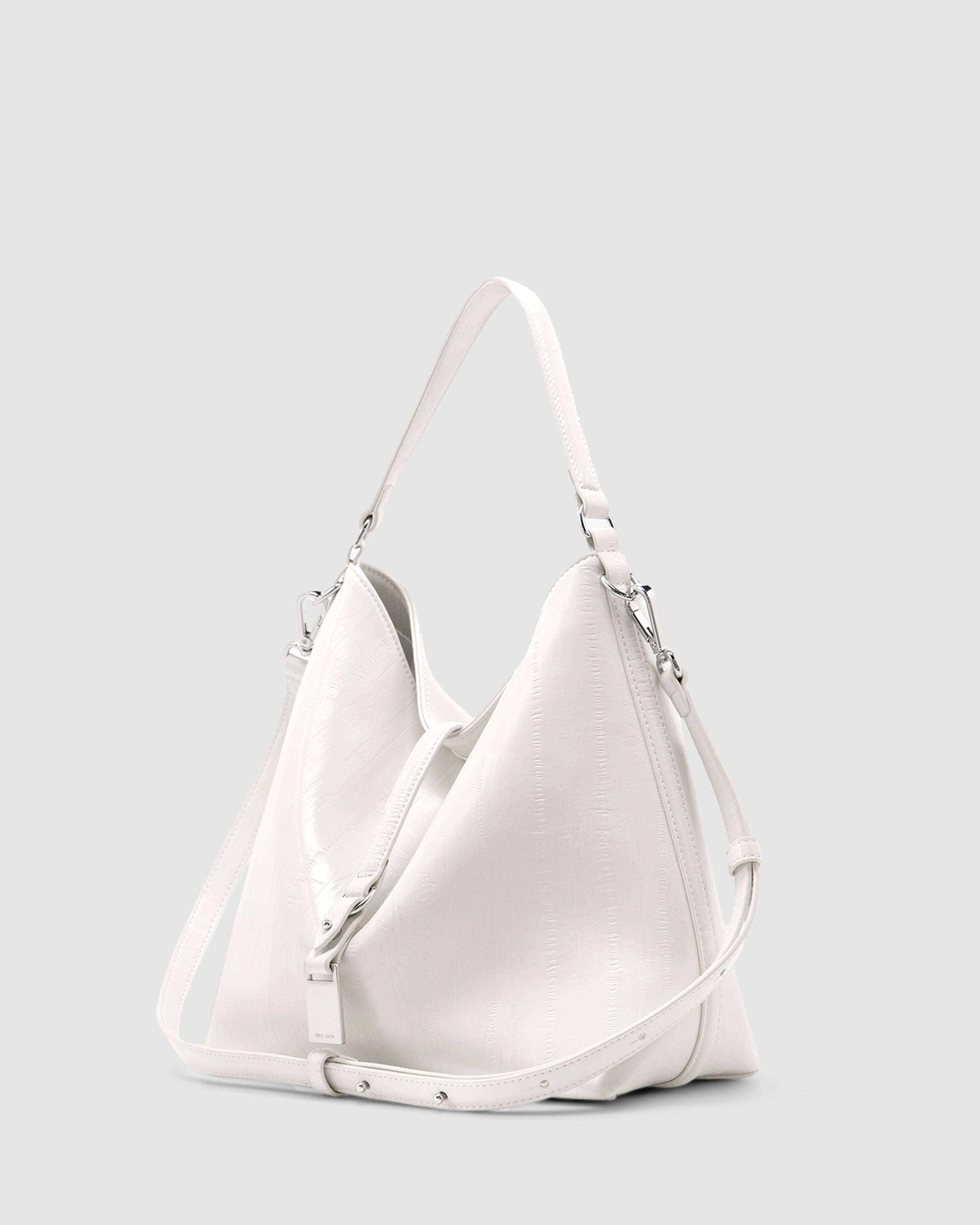 Brie Leon Handbags Josie Bucket Bag White Recycled Leather