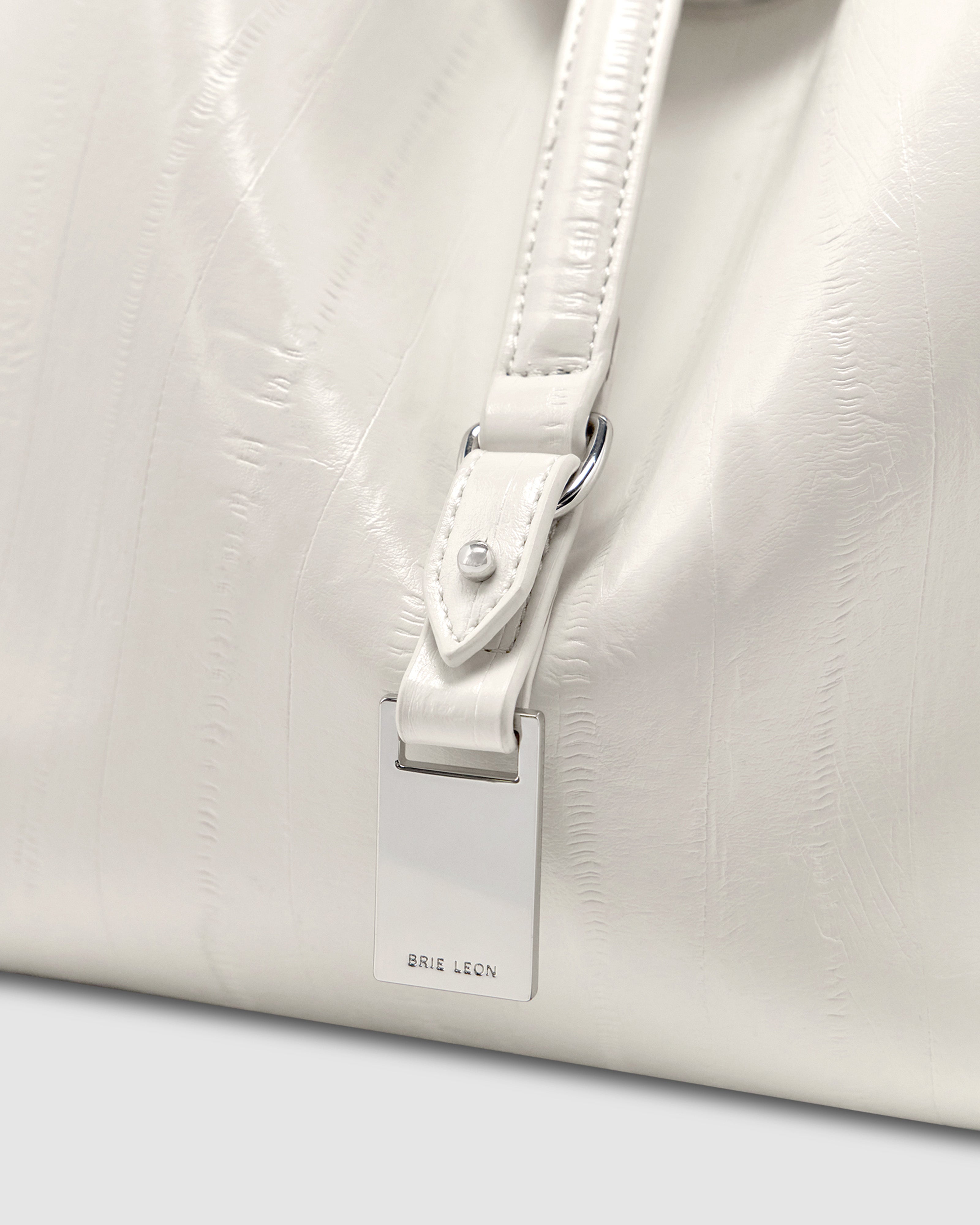 Brie Leon Handbags Josie Bucket Bag White Recycled Leather