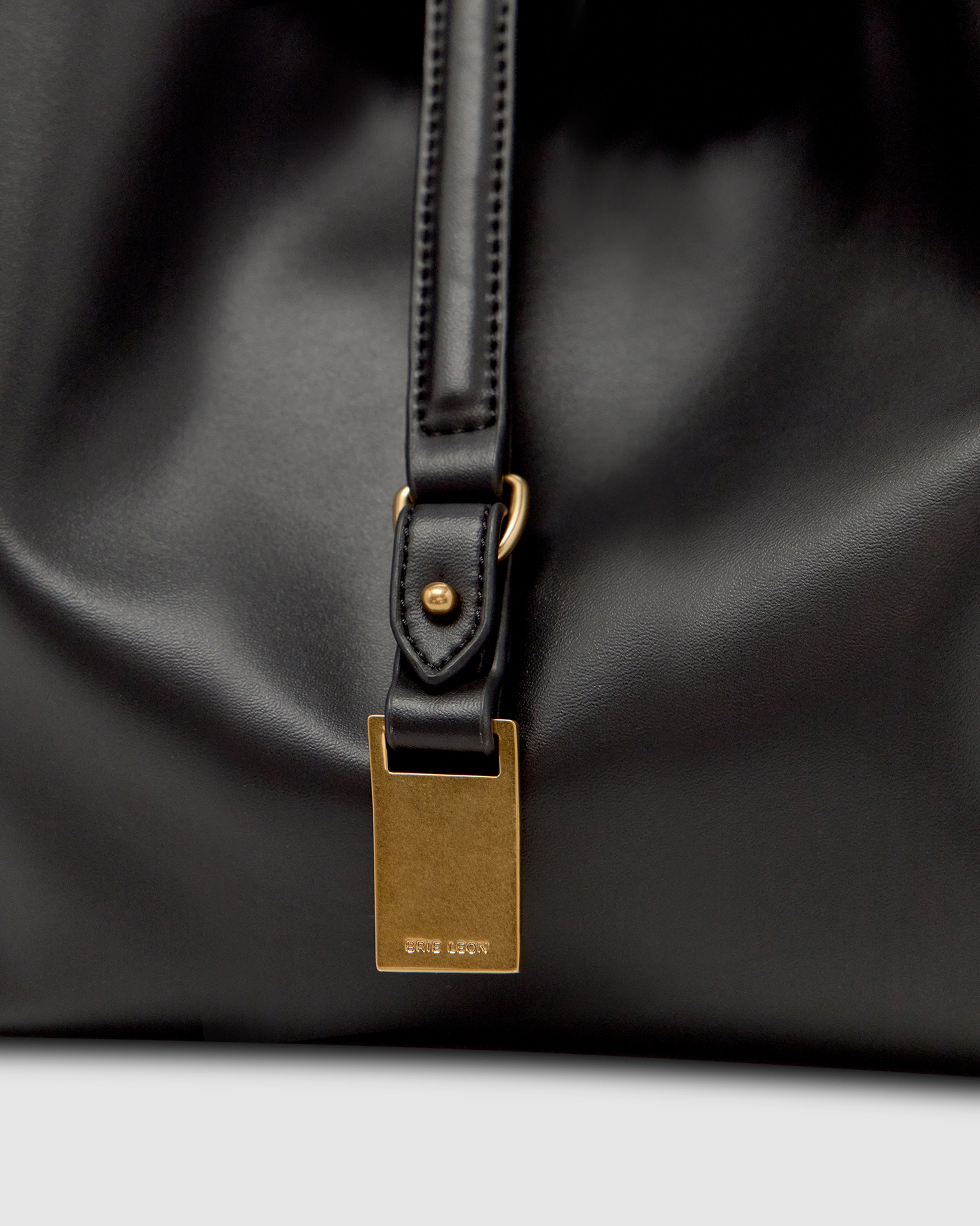Brie Leon Handbags Josie Bucket Bag Black Recycled Leather