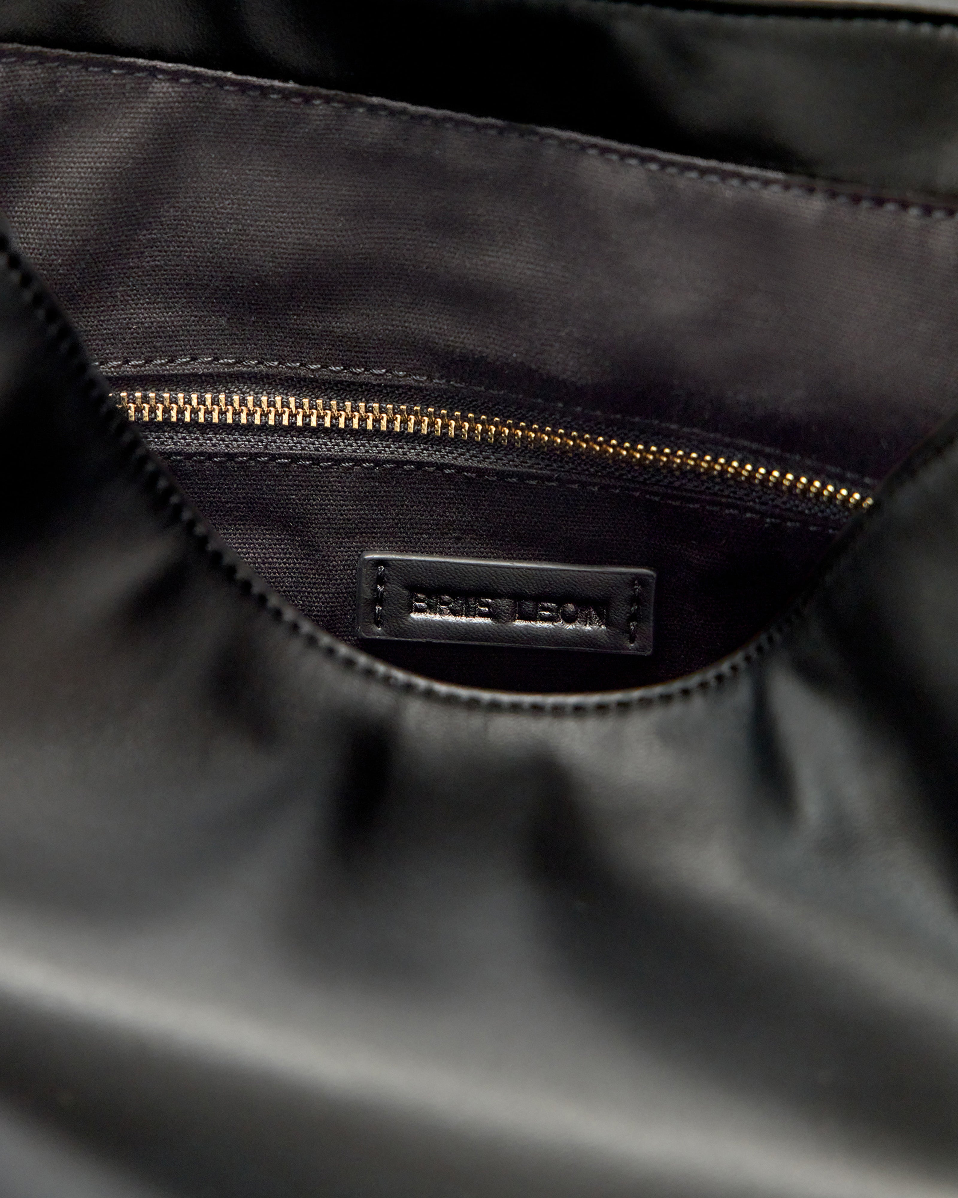 Brie Leon Handbags Josie Bucket Bag Black Recycled Leather