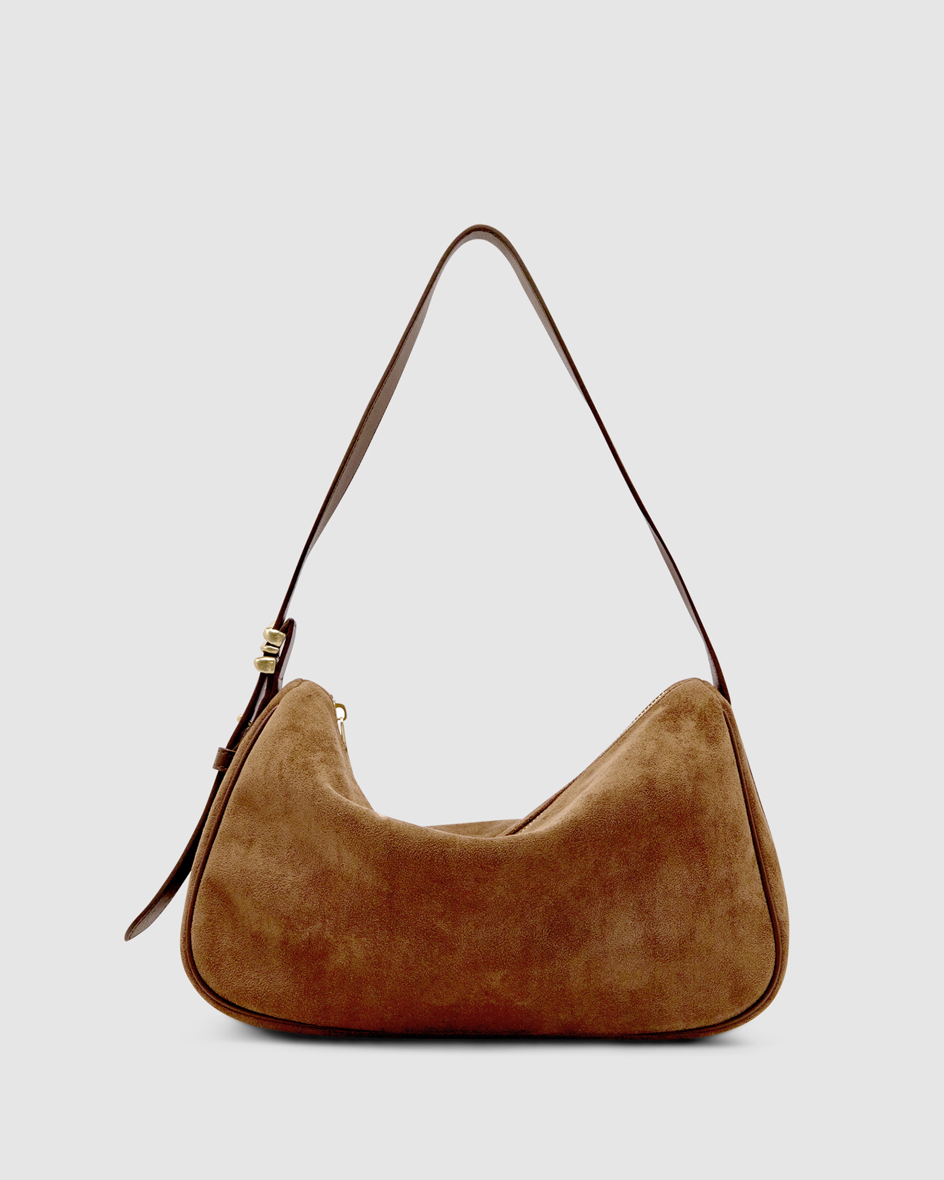 Brie Leon Handbags Organica Hobo Brown Chestnut Vegan Leather Gold Hardware