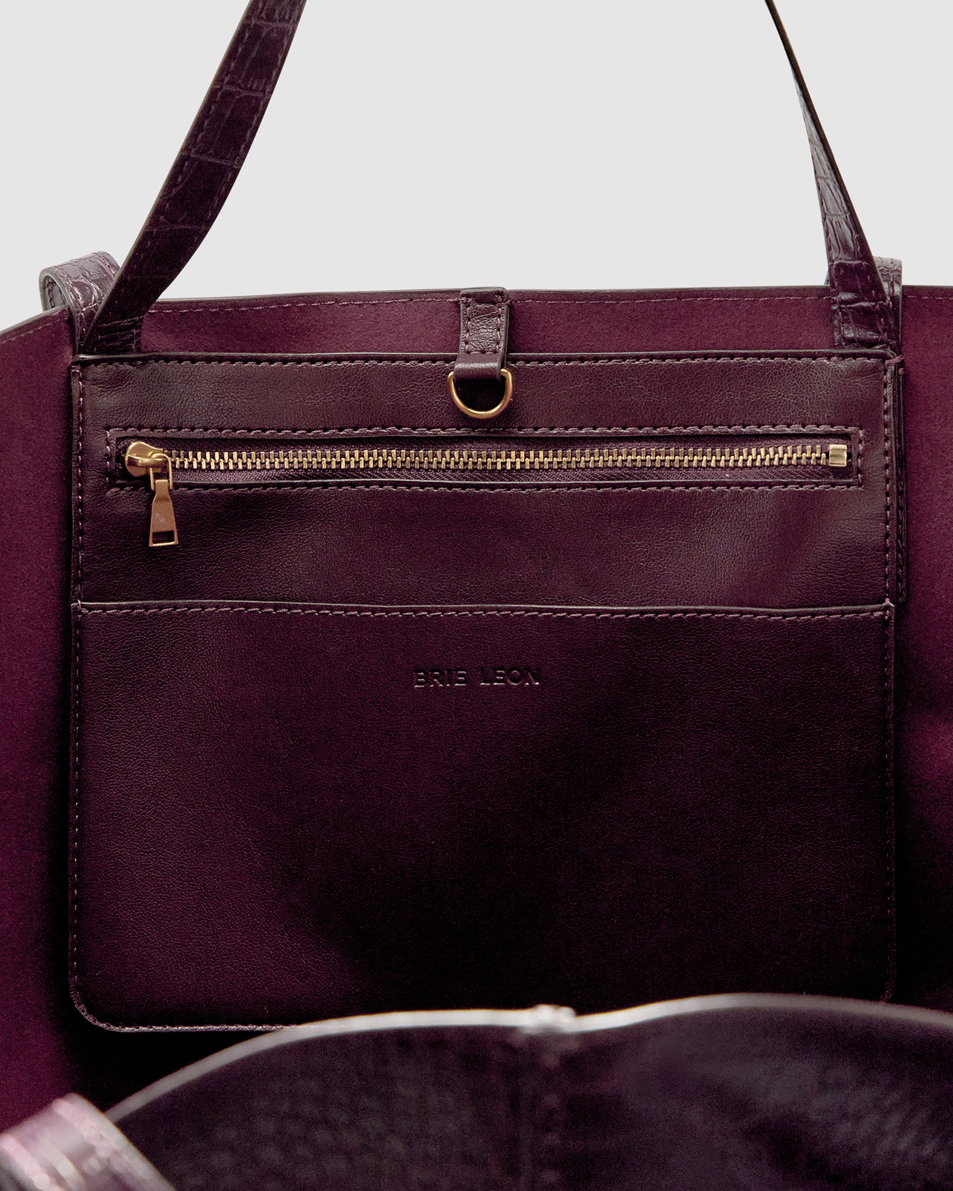 Brie Leon Handbags Reese Market Tote Bordeaux Vegan Leather