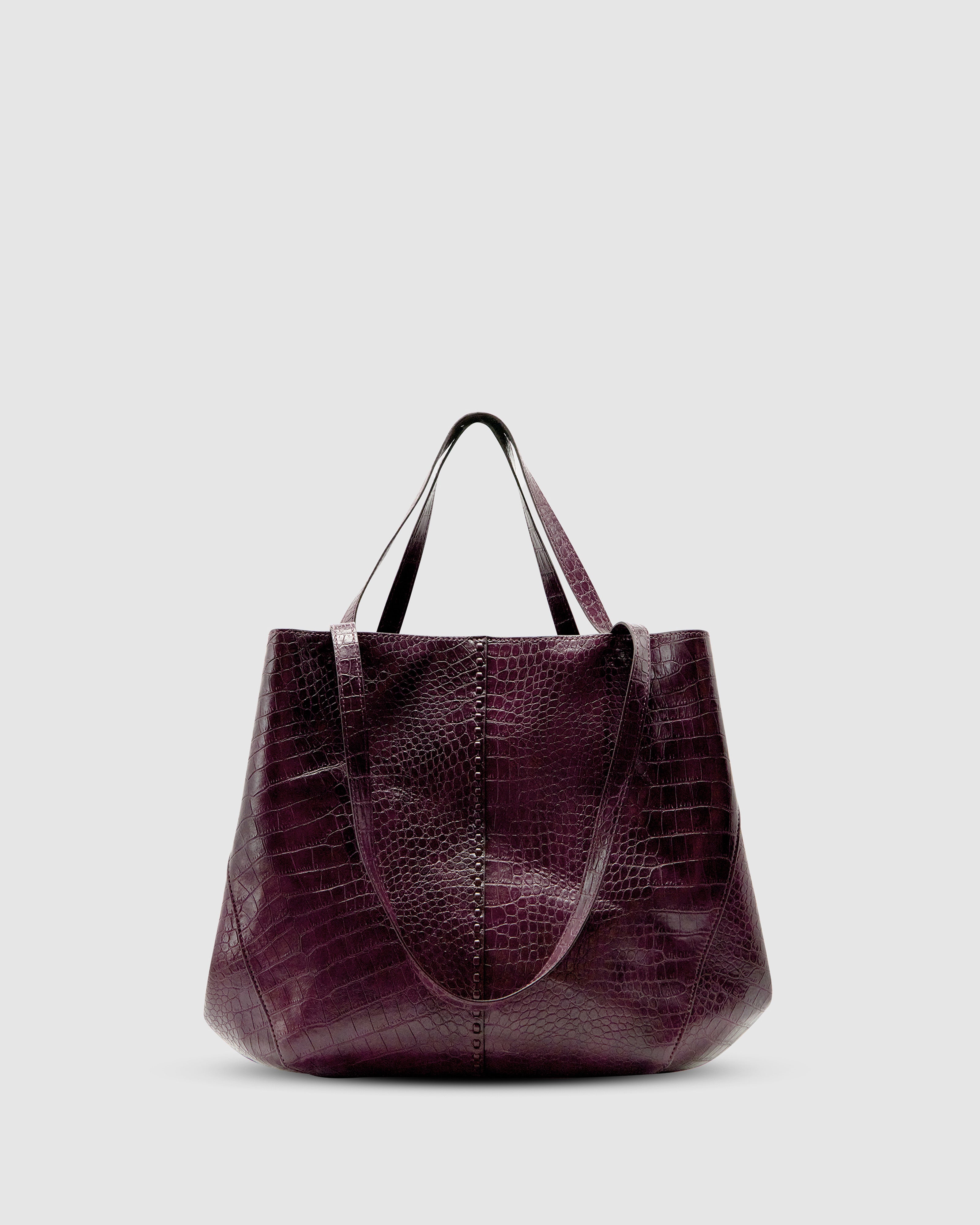 Brie Leon Handbags Reese Market Tote Bordeaux Vegan Leather
