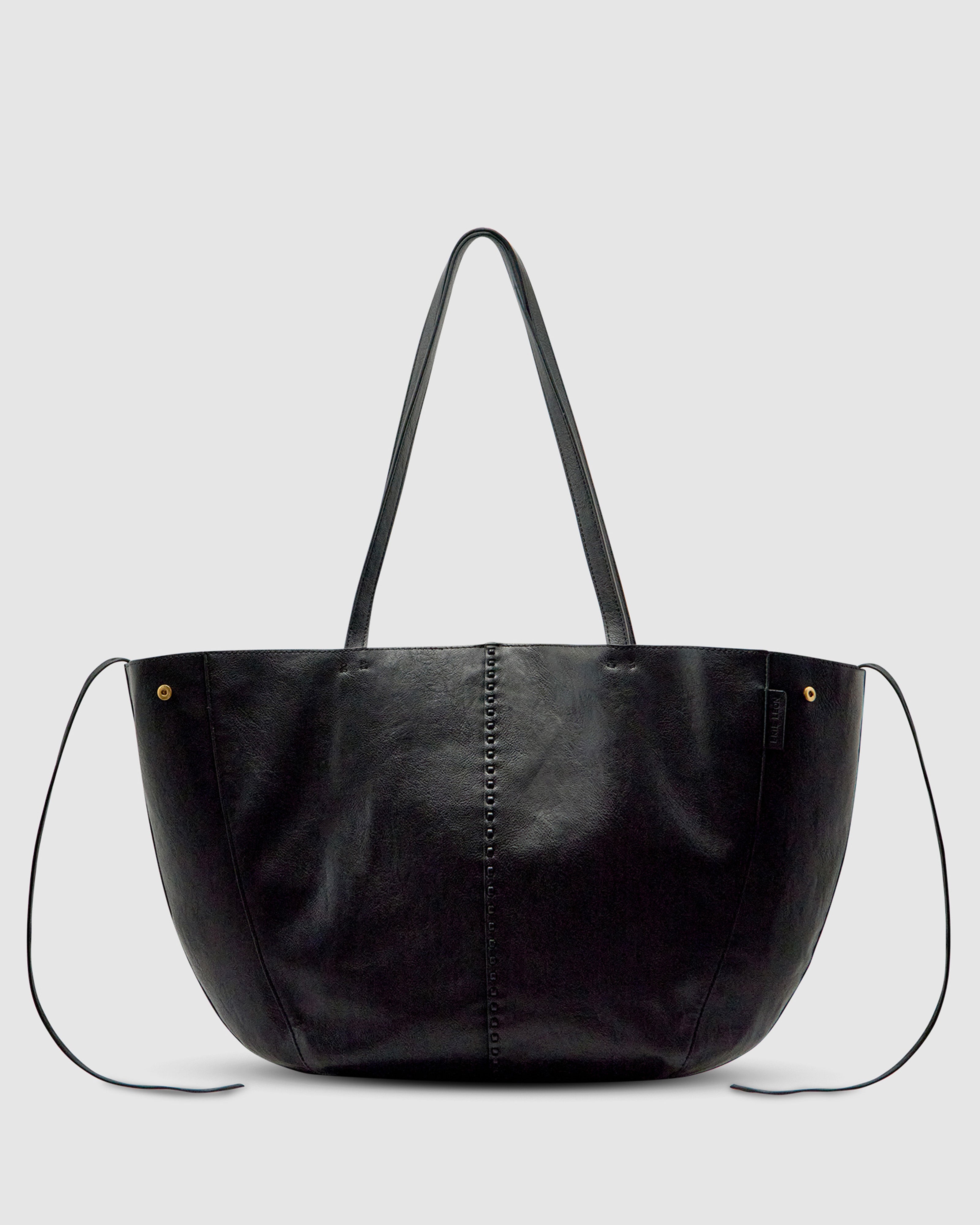 Brie Leon Handbags Reese Market Tote Black Vegan Leather