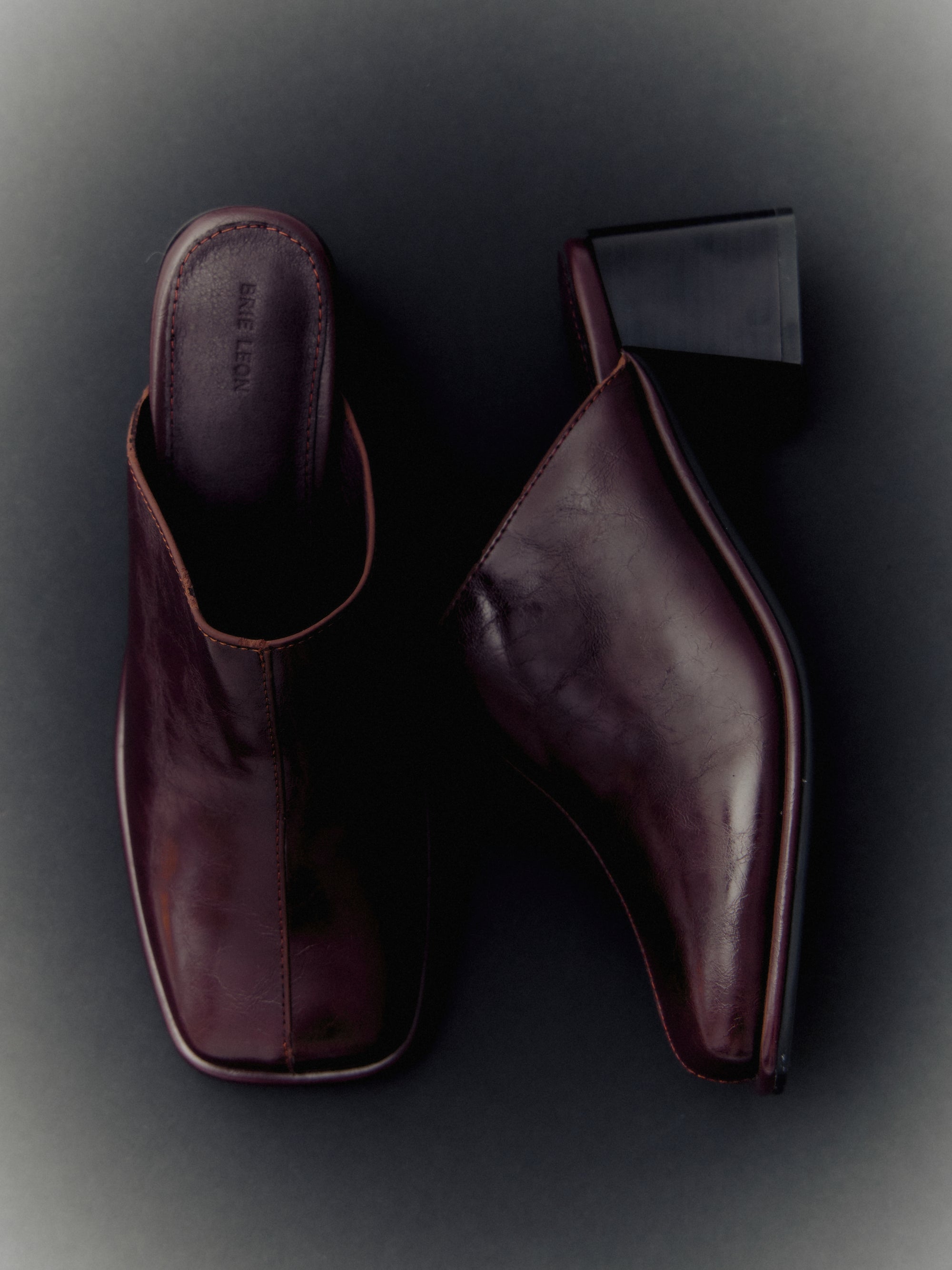 Brie Leon Footwear Chloe Mule Bordeaux Cactus Leather