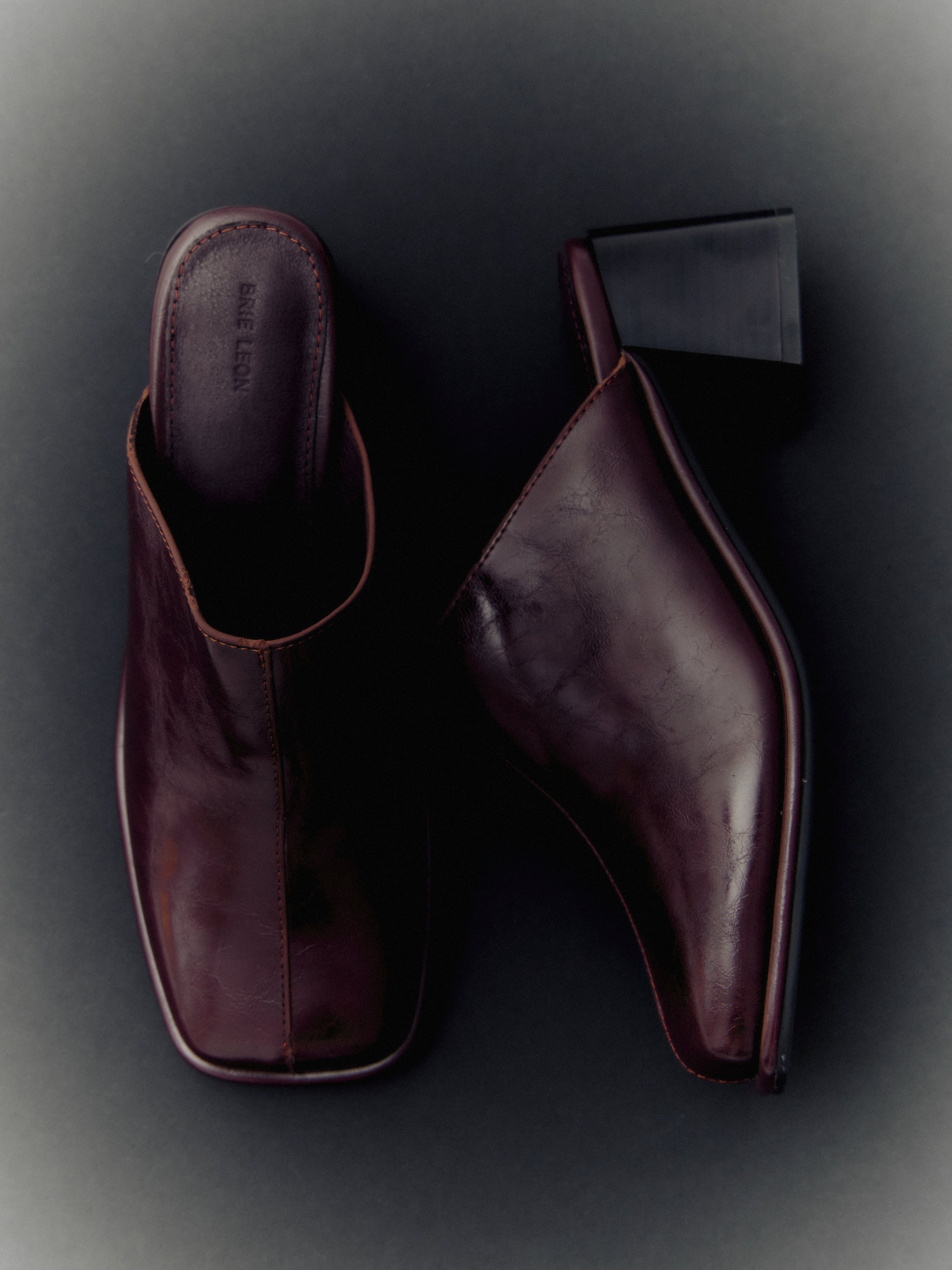 Brie Leon Footwear Chloe Mule Bordeaux Cactus Leather