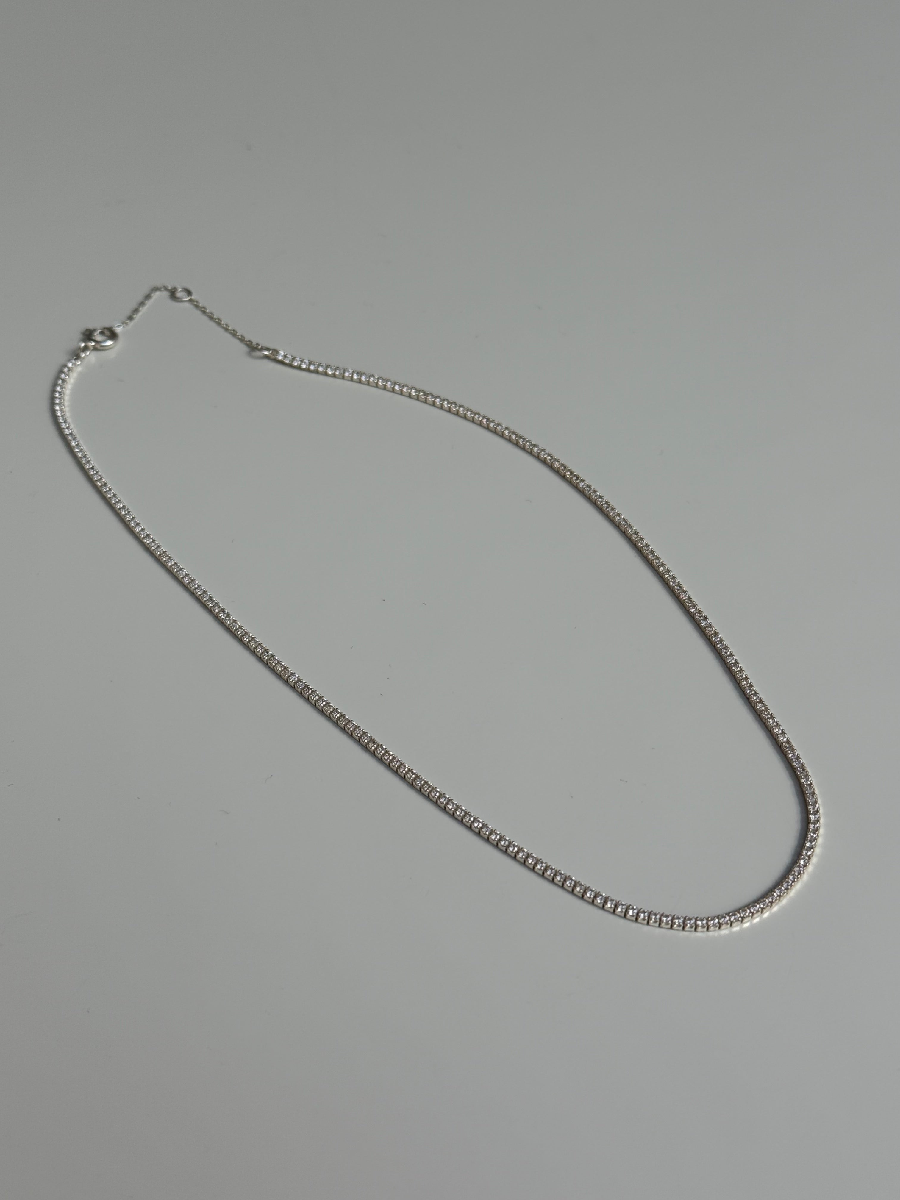 CZ Tennis Choker Silver
