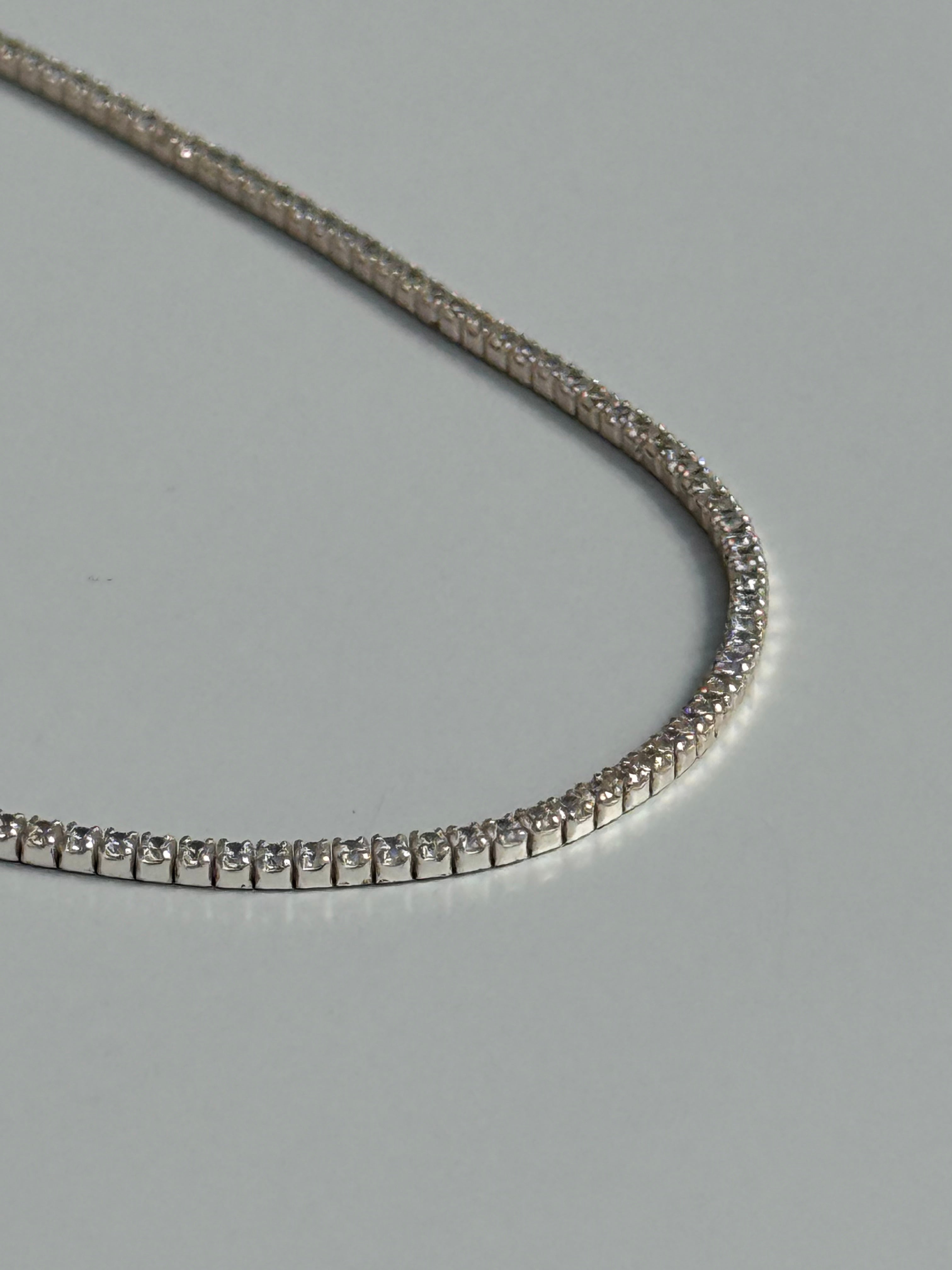 CZ Tennis Choker Silver