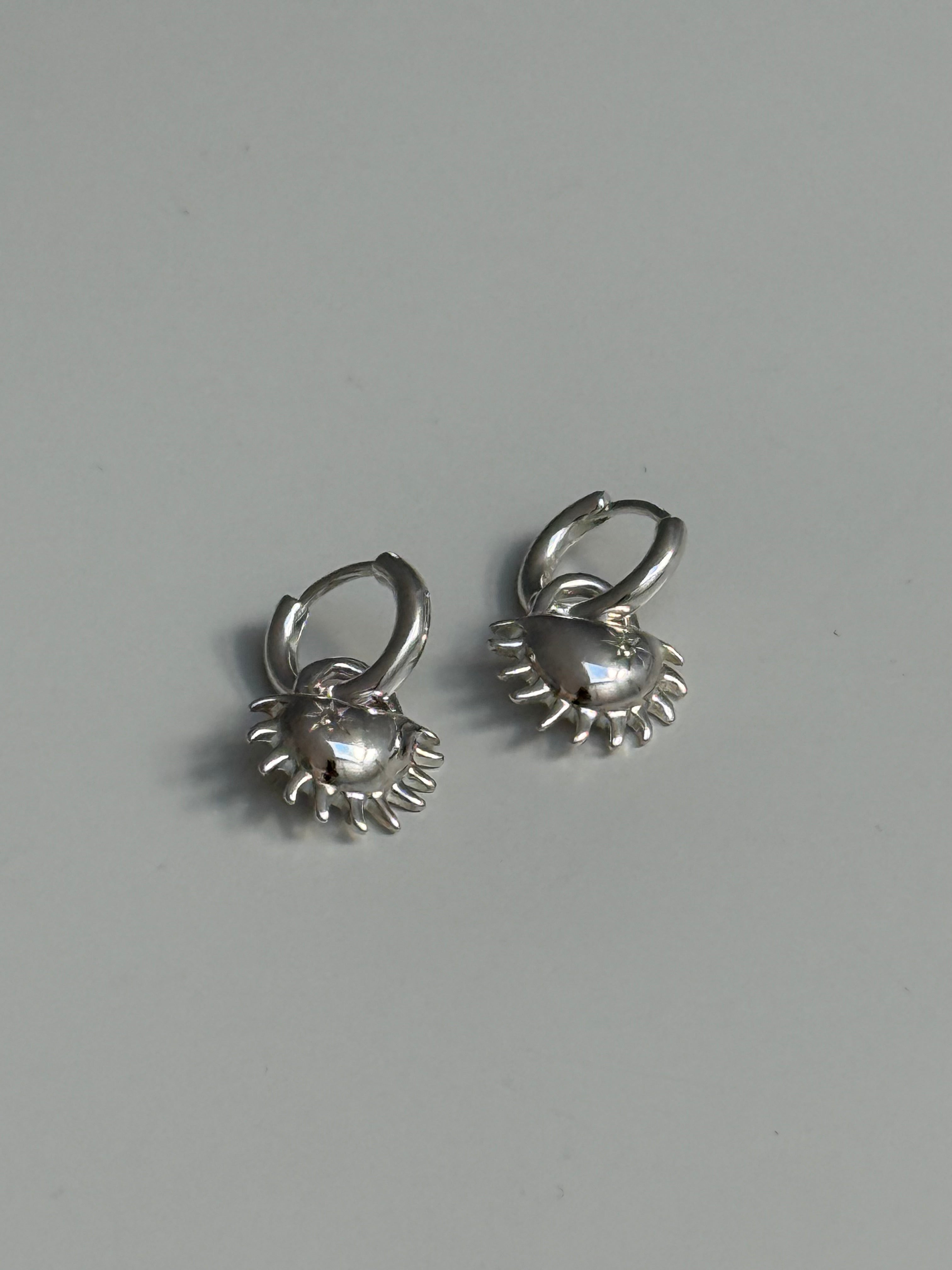 Solida Charm Earrings Silver