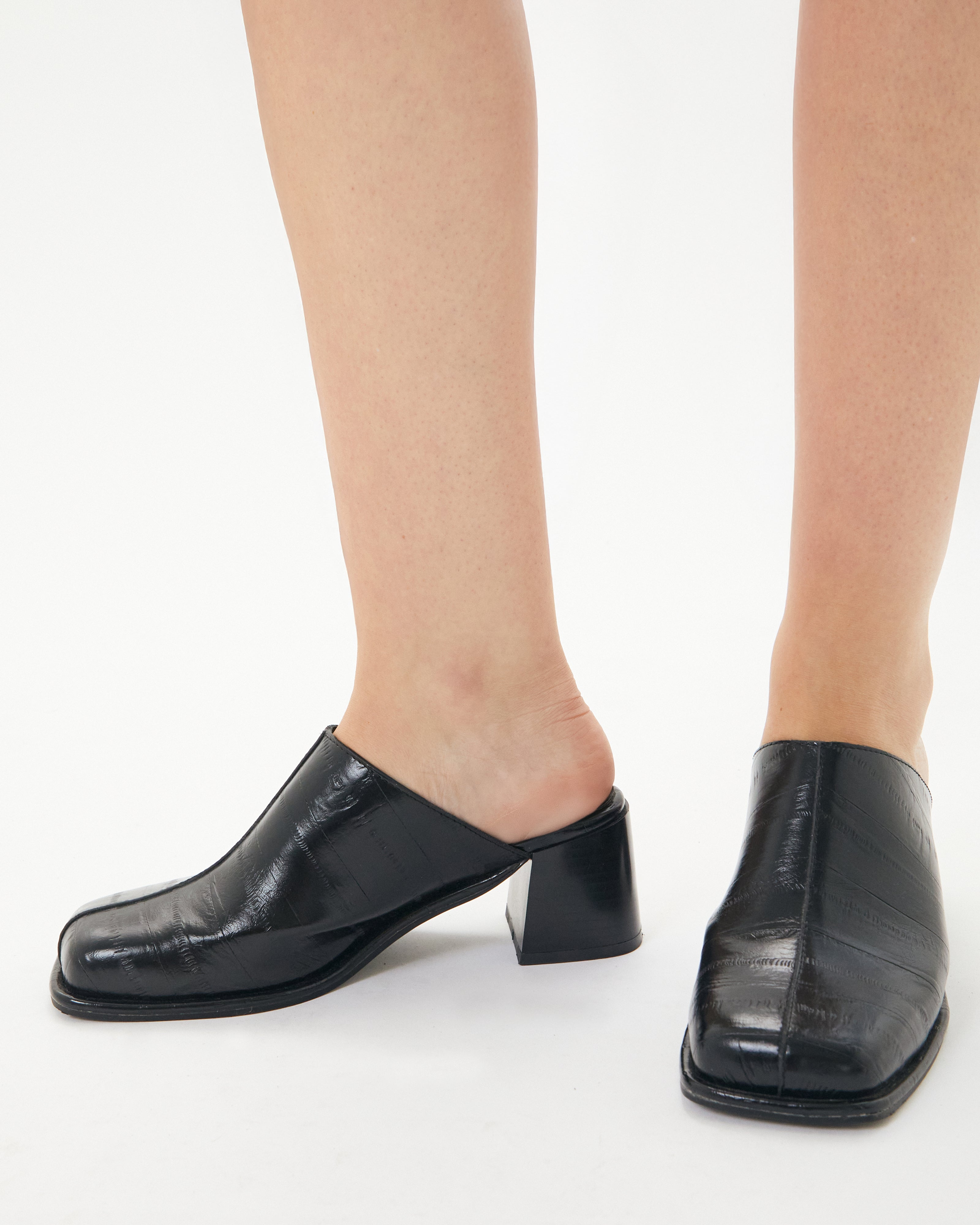 Brie Leon Footwear Chloe Mule Black Recycled Leather