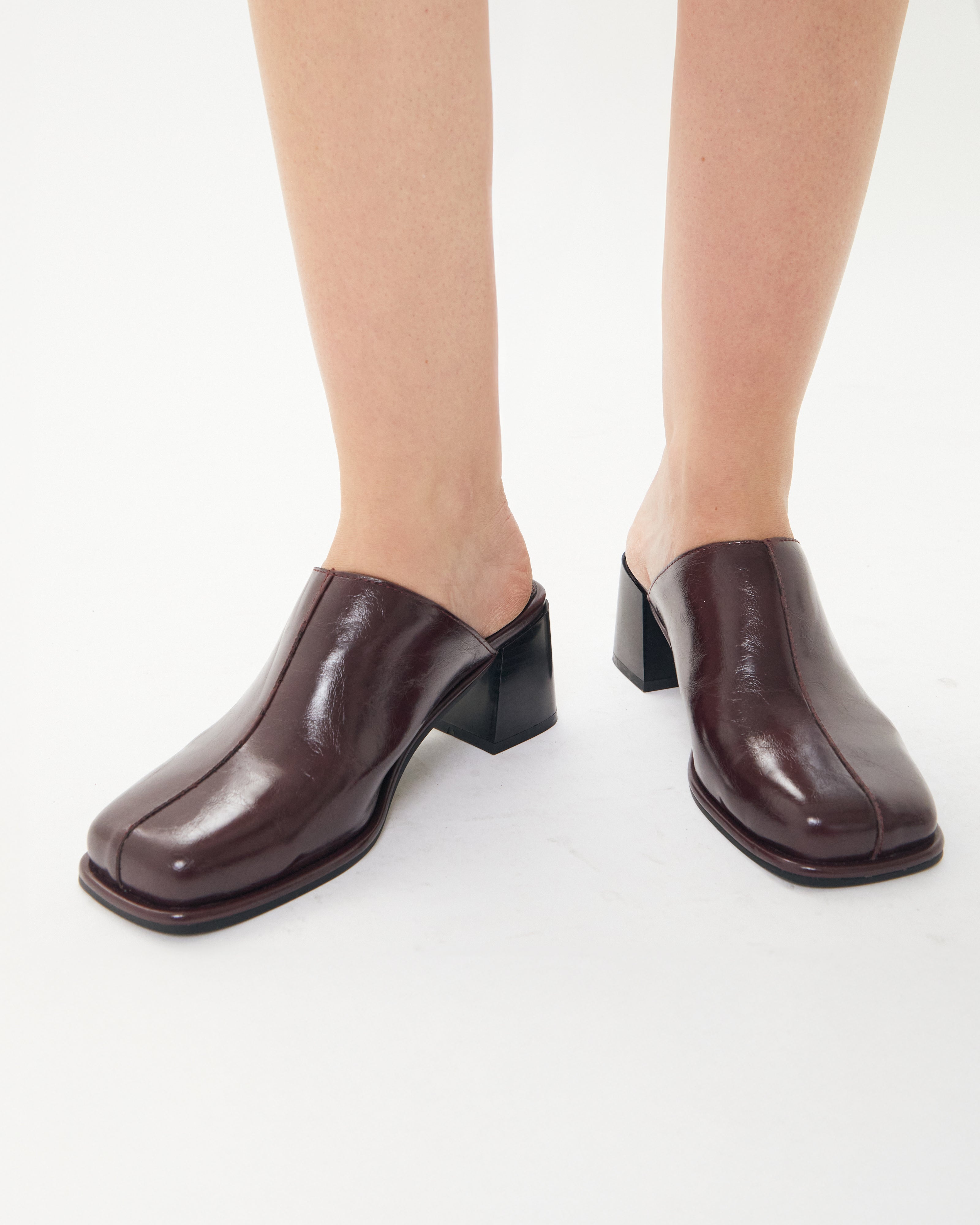 Brie Leon Footwear Chloe Mule Bordeaux Cactus Leather