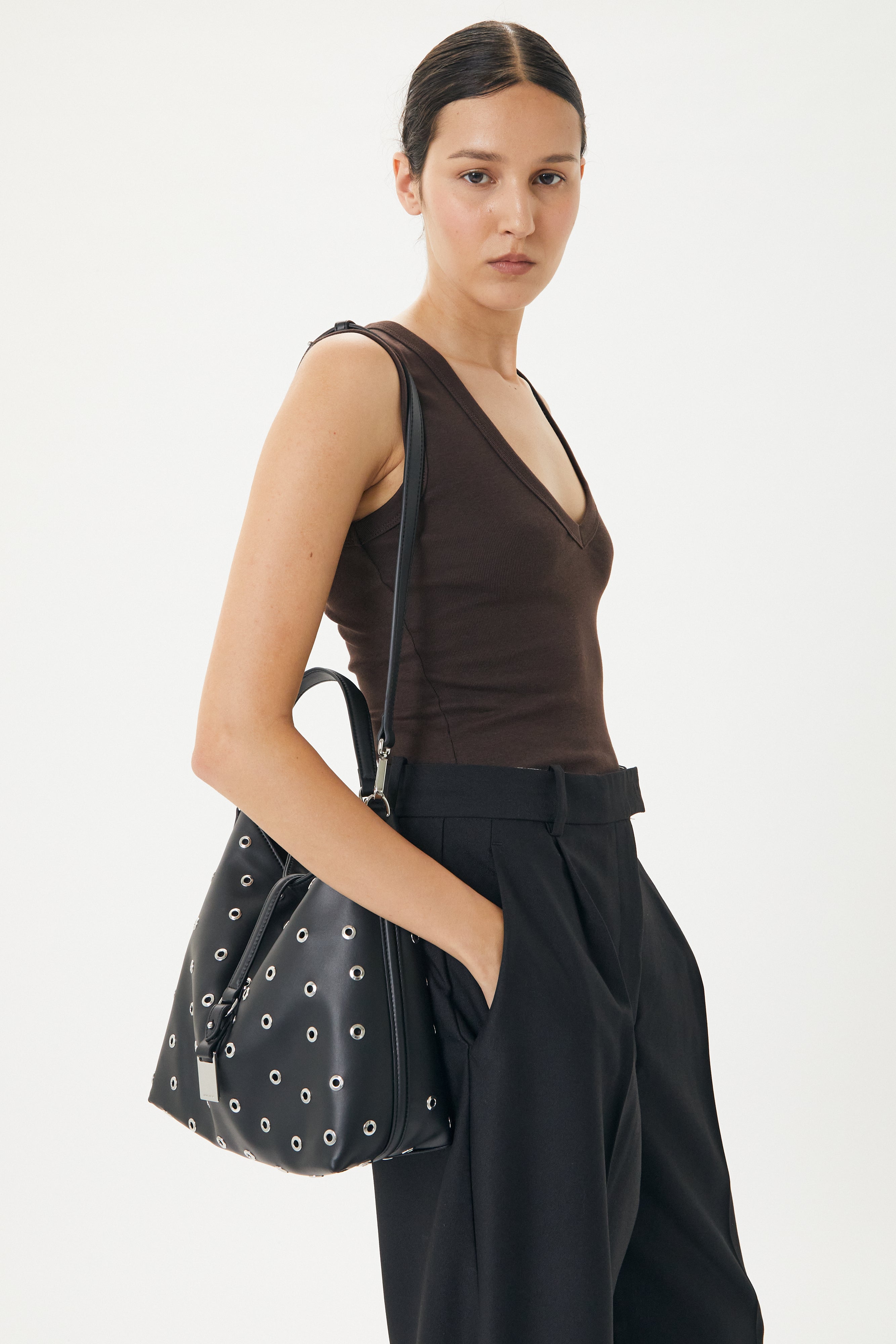 Josie Eyelet Bucket Bag