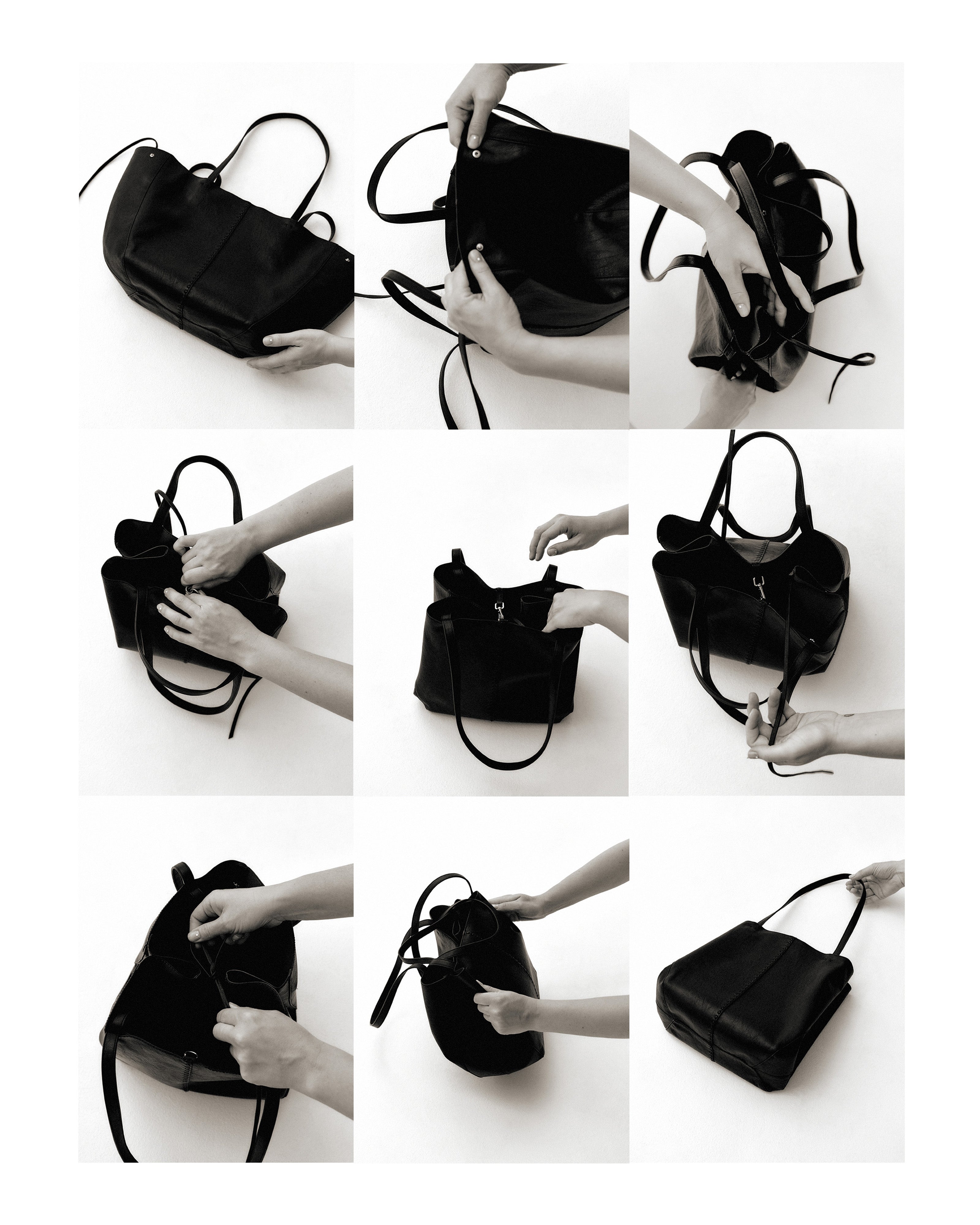 Brie Leon Handbags Reese Market Tote Black Vegan Leather