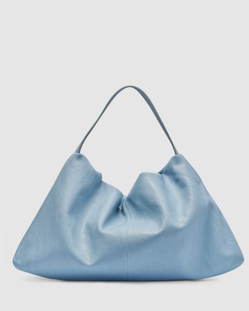 Harlow Slouch Mono Tote in Dusty Blue Nappa by BRIE LEON