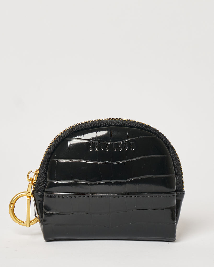 Fendi - Black Leather Round Coin Purse