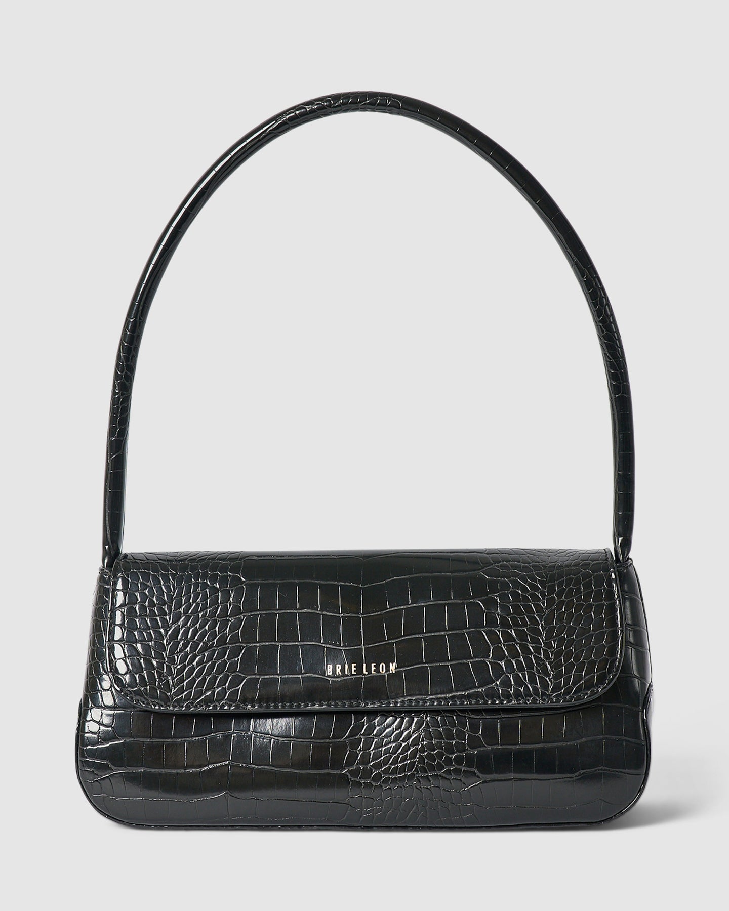 The Camille Bag in Black Brushed Recycled Croc by BRIE LEON