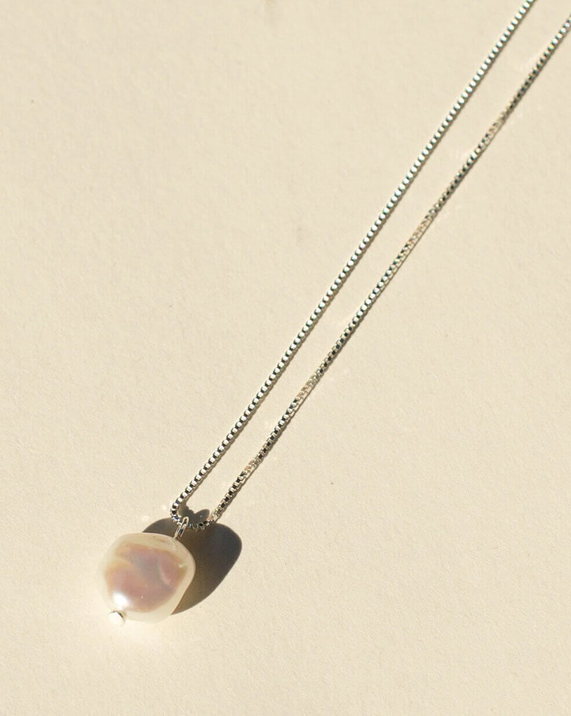 925 Lila Pearl Pendant Necklace in Gold or Silver by BRIE LEON